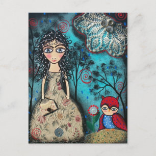 FOLK ART My Little Friend BY LORI EVERETT postcard