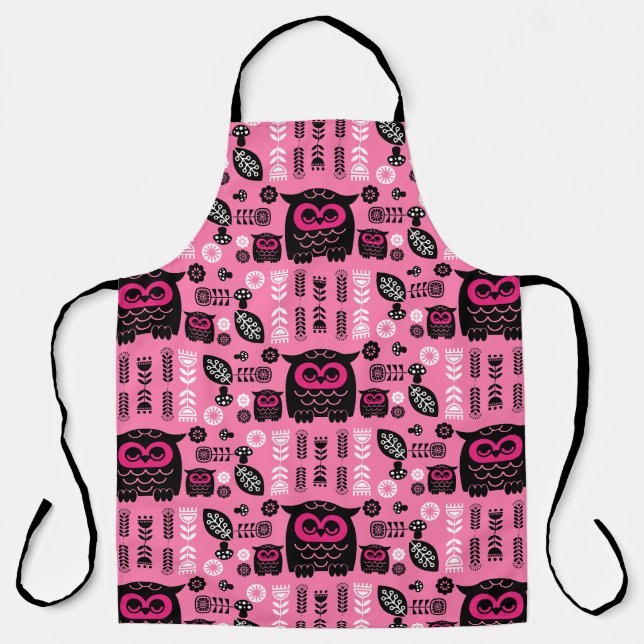 Folk Art Nordic Owl Apron (Front)