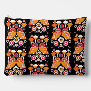 Folk Art Owl Accessory Pouch