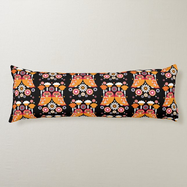 Folk Art Owl Body Cushion (Front)