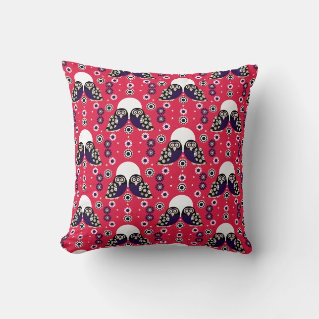 Folk Art Owl Cushion (Front)