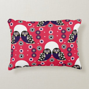 Folk Art Owl Decorative Cushion