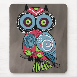 Folk Art Owl - Gorgeous! Mouse Mat