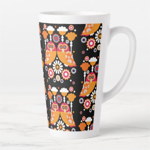 Folk Art Owl Latte Mug