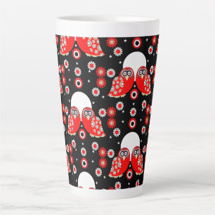Folk Art Owl Latte Mug