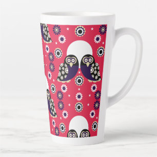 Folk Art Owl Latte Mug