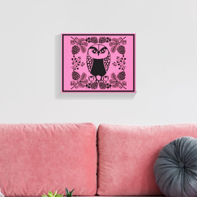 Folk Art Owl Prints (Insitu(LivingRoom))