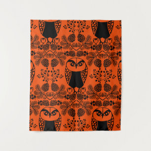 Folk Art Owl Prints Tapestry