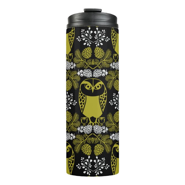Folk Art Owl Prints Thermal Tumbler (Front)