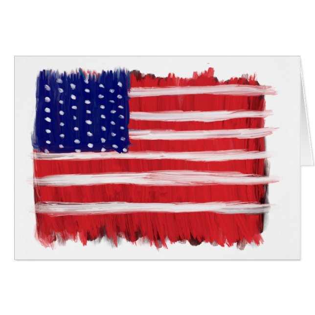 Folk Art Painted Flag (Front Horizontal)