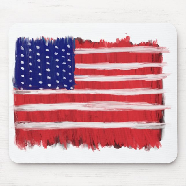 Folk Art Painted Flag Mouse Mat (Front)