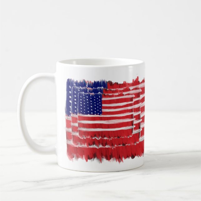Folk Art Painted Flags Coffee Mug (Left)