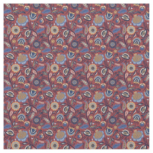 Folk Art Pattern  Fabric (Close Up)