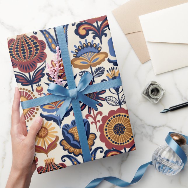 Folk Art Pattern  Wrapping Paper (Gifting)