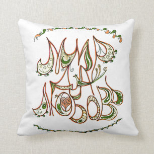 Folk Art Peace & Love Wish in Russian Cushion