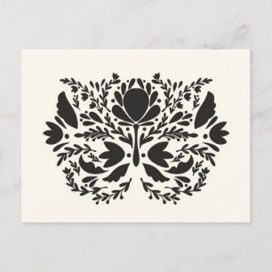 Folk Art Print Floral Print Scandinavian Postcard
