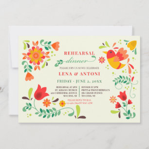 Folk Art Rehearsal Dinner Party Invitation