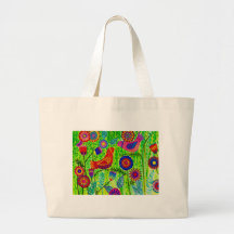 Folk Art Reusable Tote Bag