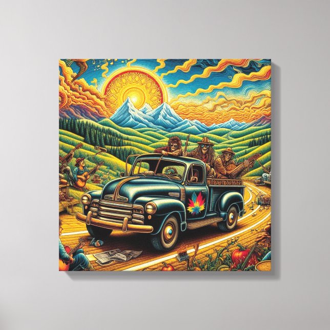 Folk Art Road Trip Canvas Print (Front)