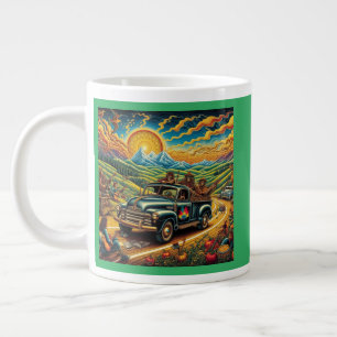 Folk Art Road Trip Large Coffee Mug