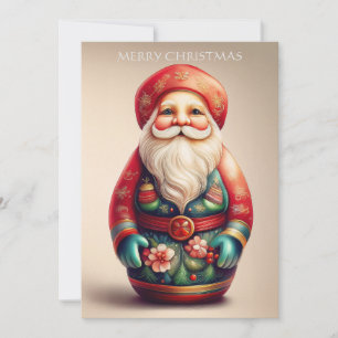 Folk Art Santa Claus Holiday Card