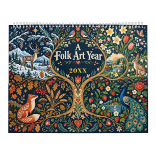 Folk Art Seasons Botanical Wildlife Calendar