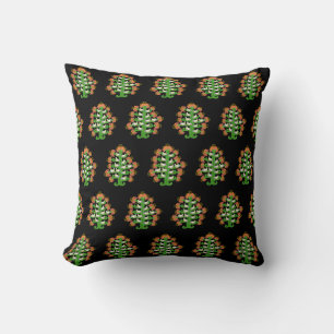 Folk Art Southwest Blooming Cactus With Doves Cushion