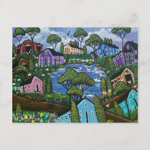 FOLK ART Spirits Of The Heart BY LORI postcard