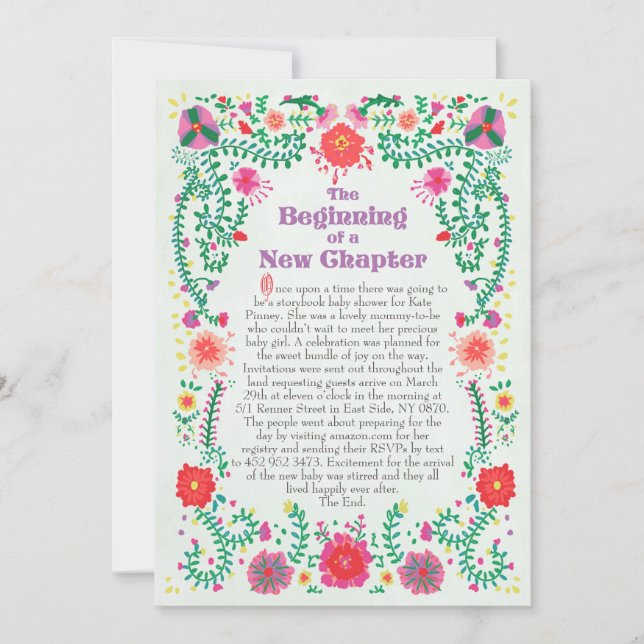 Folk Art Storybook Baby Shower Invitation (Front)