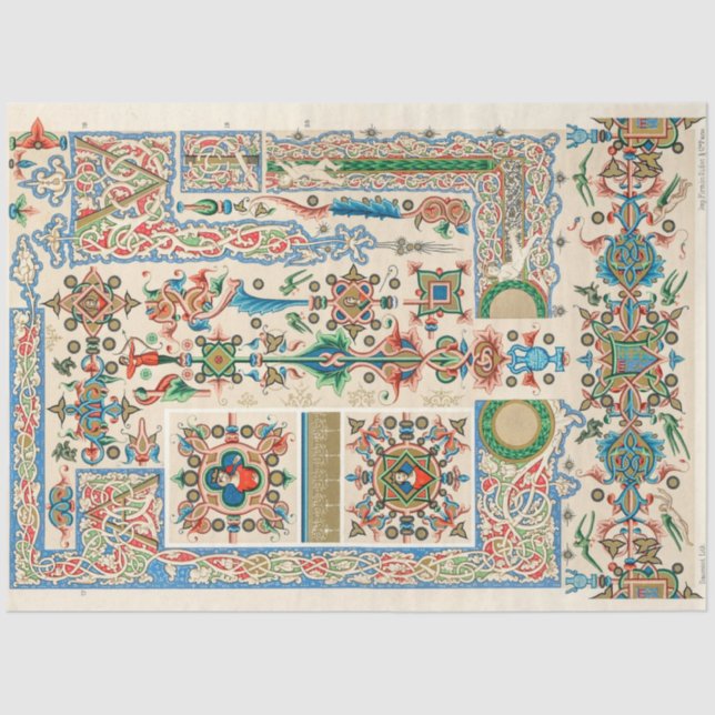 Folk art style ornate decoupage paper (Front)