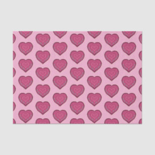 Folk Art style pink heart decorated Ornament Tissue Paper