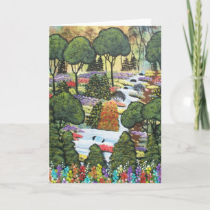 FOLK ART Surrounded By Love BY LORI greeting card