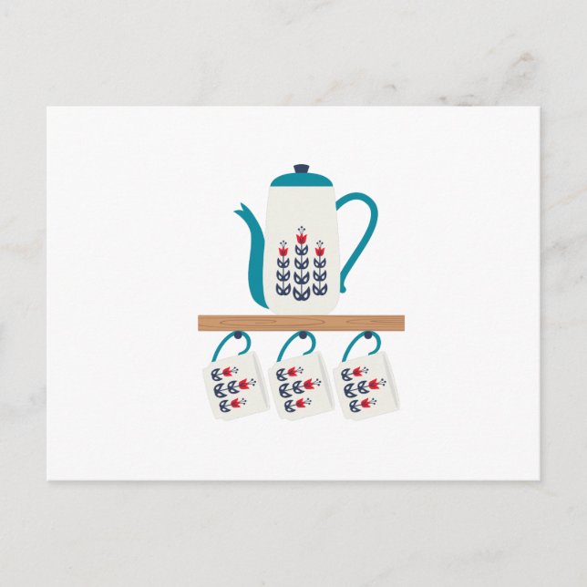 Folk Art Tea Pot Postcard (Front)