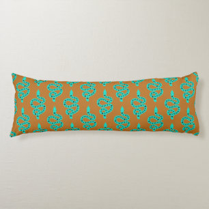 Folk Art Textured Grungy Witchy Snake green orange Body Cushion