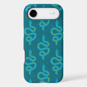 Folk Art Textured Grungy Witchy Snake green yellow