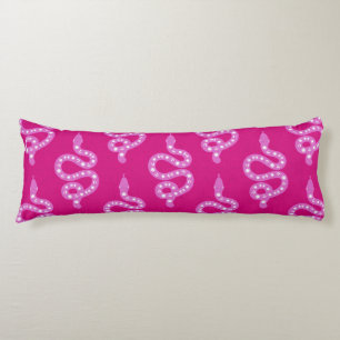 Folk Art Textured Grungy Witchy Snake pinks Body Cushion