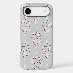 Folk Art Textured Grungy Witchy Snake red grey