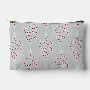 Folk Art Textured Grungy Witchy Snake red grey Accessory Pouch