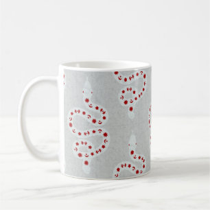 Folk Art Textured Grungy Witchy Snake red grey Coffee Mug