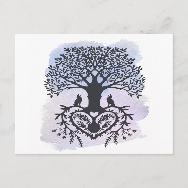 Folk Art Tree of Life Postcard (Front)