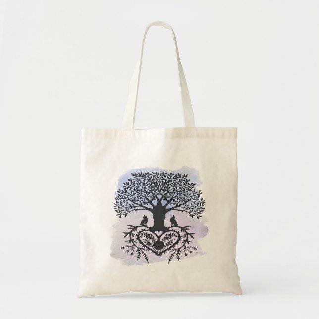 Folk Art Tree of Life Tote Bag (Front)