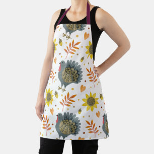 Folk Art Turkeys Apron