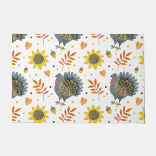 Folk Art Turkeys Doormat