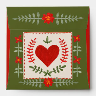 Folk Art Valentine Envelope