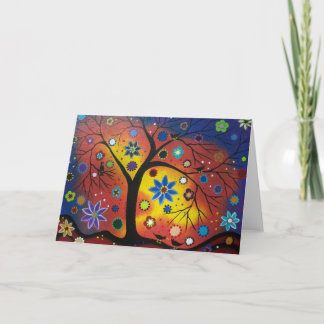 FOLK ART Waiting For The Sunset greeting card