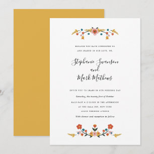 Folk Art Wedding Invitations