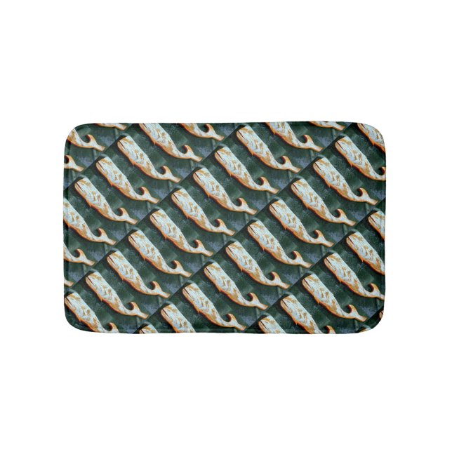 folk art  whales bath mat (Front)