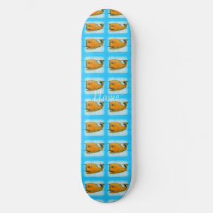 Folk art whales blue Thunder_Cove Skateboard