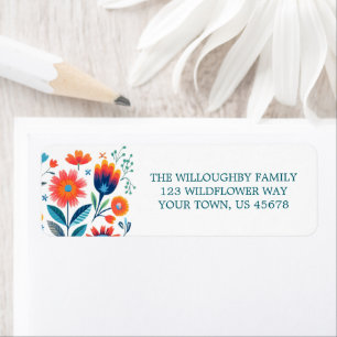 Folk Art Wildflower Return Address