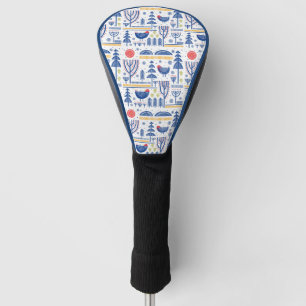 Folk Art Winter Bird Pattern Golf Head Cover